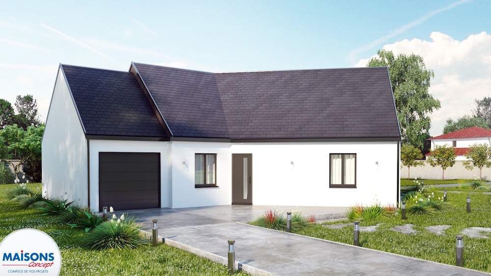 maison traditionnelle avec plan en V