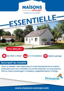 fiche descriptive de la maisons essentielle de la gamme primaciel de maisons concept